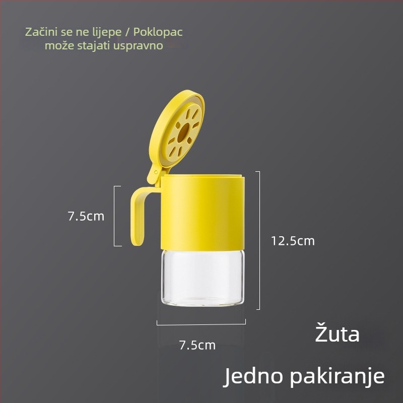 Staklena posuda za začine s čvrstim zatvaranjem, veliki kapacitet posude za sol u kuhinji, kutija za skladištenje MSG