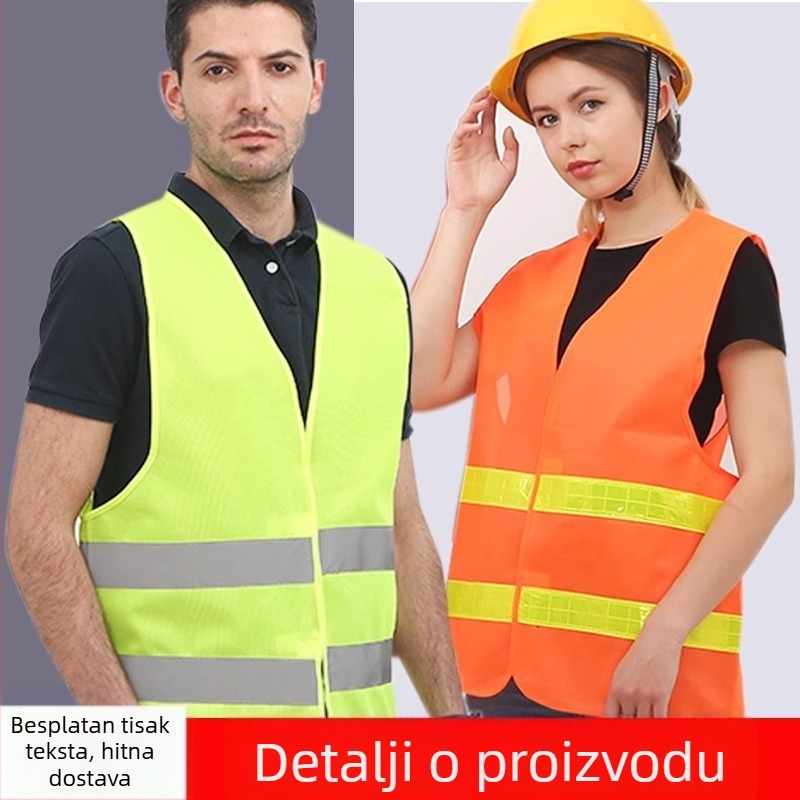 Vesta visokog kontrasta s reflektirajućim trakama za rad na cestama, sanitarne službe, škole vožnje i uređenje okoliša