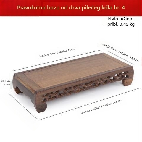 Buddha statue od crvenog drveta, korijensko izrezbarena na pravokutnoj podlozi – dekor za posude i akvarije