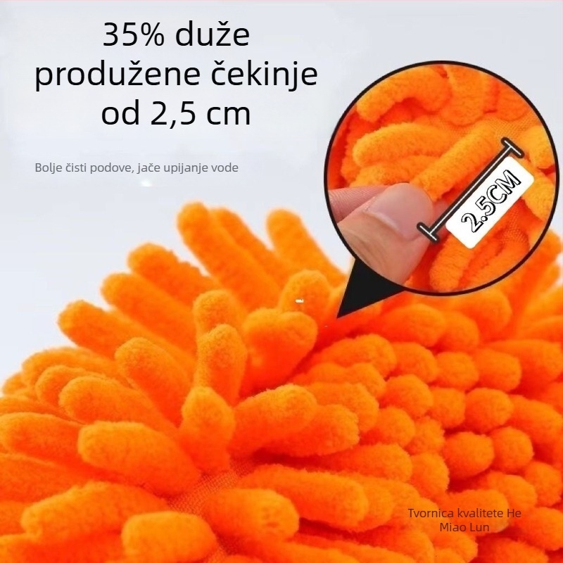 Zamjenski prekrivač za ravni mop Chenille, apsorbirajući za čišćenje podova, kućna upotreba, odvojivo, periva glava mopa