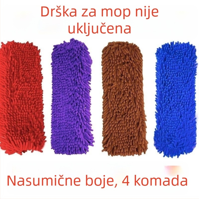 Zamjenski prekrivač za ravni mop Chenille, apsorbirajući za čišćenje podova, kućna upotreba, odvojivo, periva glava mopa