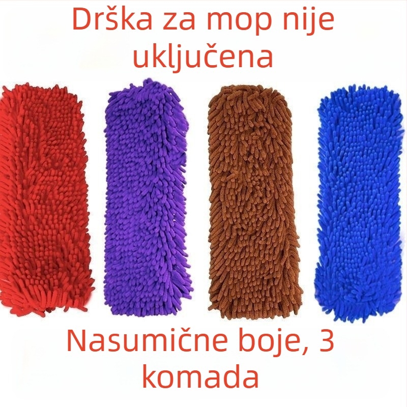 Zamjenski prekrivač za ravni mop Chenille, apsorbirajući za čišćenje podova, kućna upotreba, odvojivo, periva glava mopa