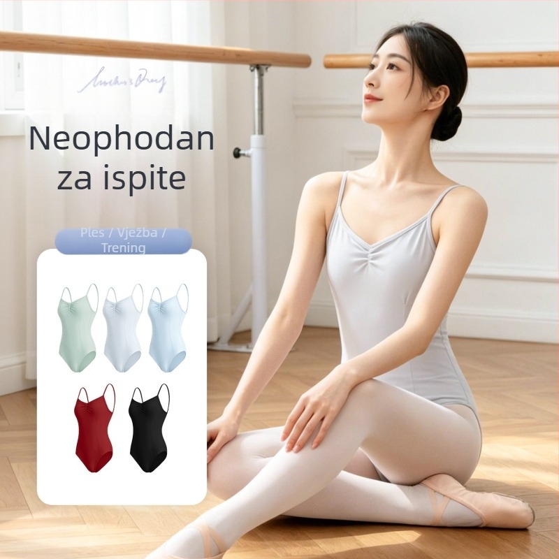 Nylon baletni leotard za žene, jednodijelna plesna odjeća, za odrasle