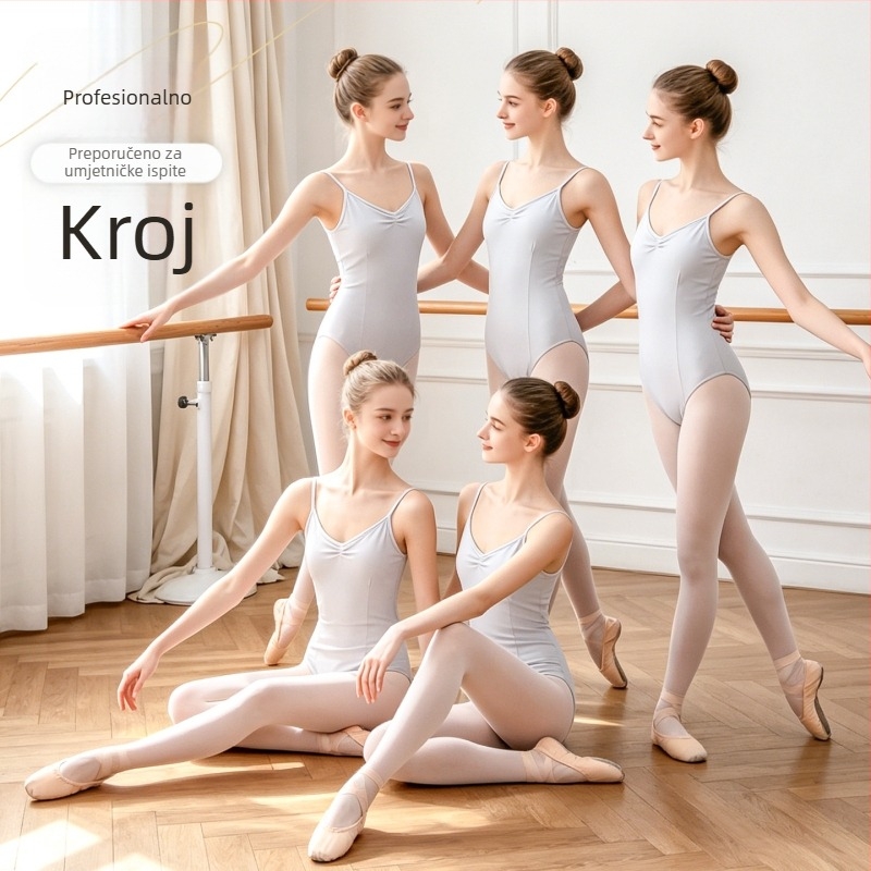 Nylon baletni leotard za žene, jednodijelna plesna odjeća, za odrasle
