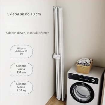 Stojeća sušilica za odjeću, sklopiva, dvostruki stup, za balkon i kućnu upotrebu, metal