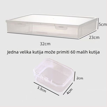 Kutija za pohranu perli i dodaci, prozirni višenamjenski organizator za nokte, kutija za pohranu nakita sa zaštitom od prašine, skladištenje ispod kreveta