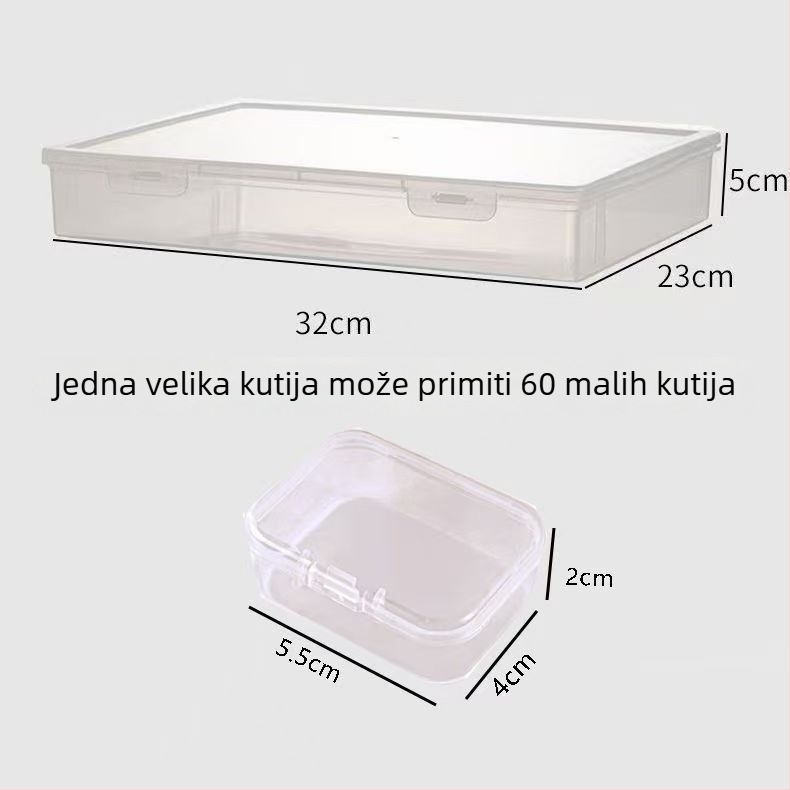 Kutija za pohranu perli i dodaci, prozirni višenamjenski organizator za nokte, kutija za pohranu nakita sa zaštitom od prašine, skladištenje ispod kreveta