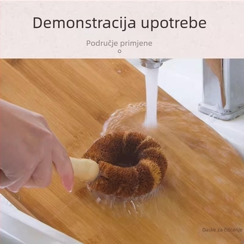 Četka za posuđe od vlakana kokosove palme, duga drška, za pranje posuđa i zdjela, model 2026
