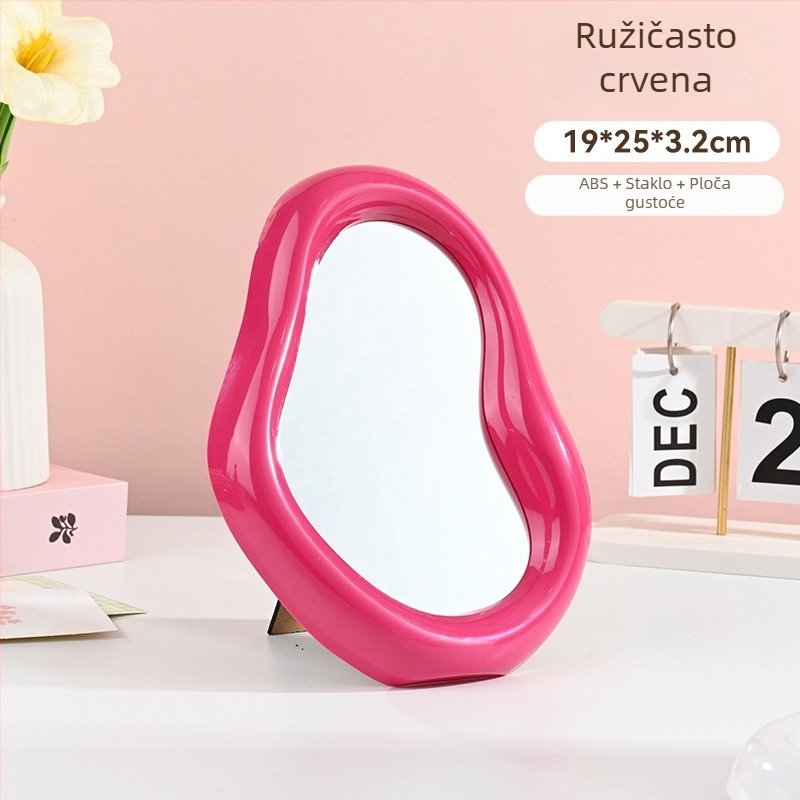 Cream Cloud Instagram-stil stolno ogledalo za šminku, nepravilan oblik, za djevojke, HD
