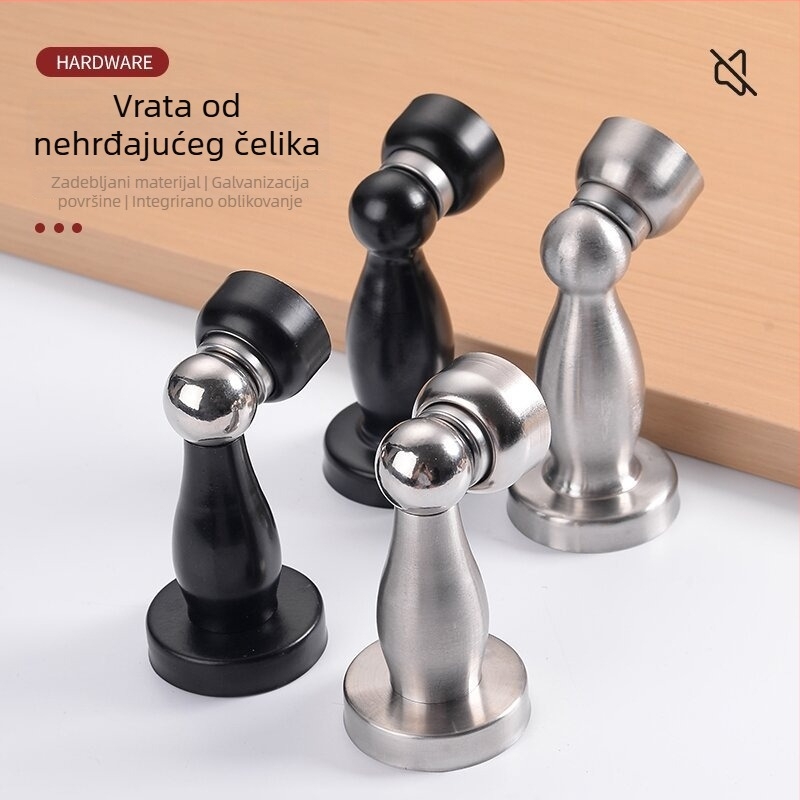 Nerđajući čelični zidni magnetni stopper za vrata, ojačan i tih, snažan magnet, za kupaonicu