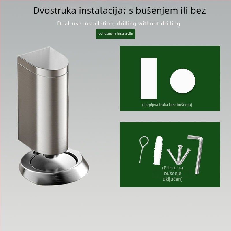 Magnetni vrata stopper bez bušenja, nevidljivi podni držač vrata, protiv sudara, tih, otporan na vjetar, za drvena vrata, unutarnja vrata i vrata kupaonice