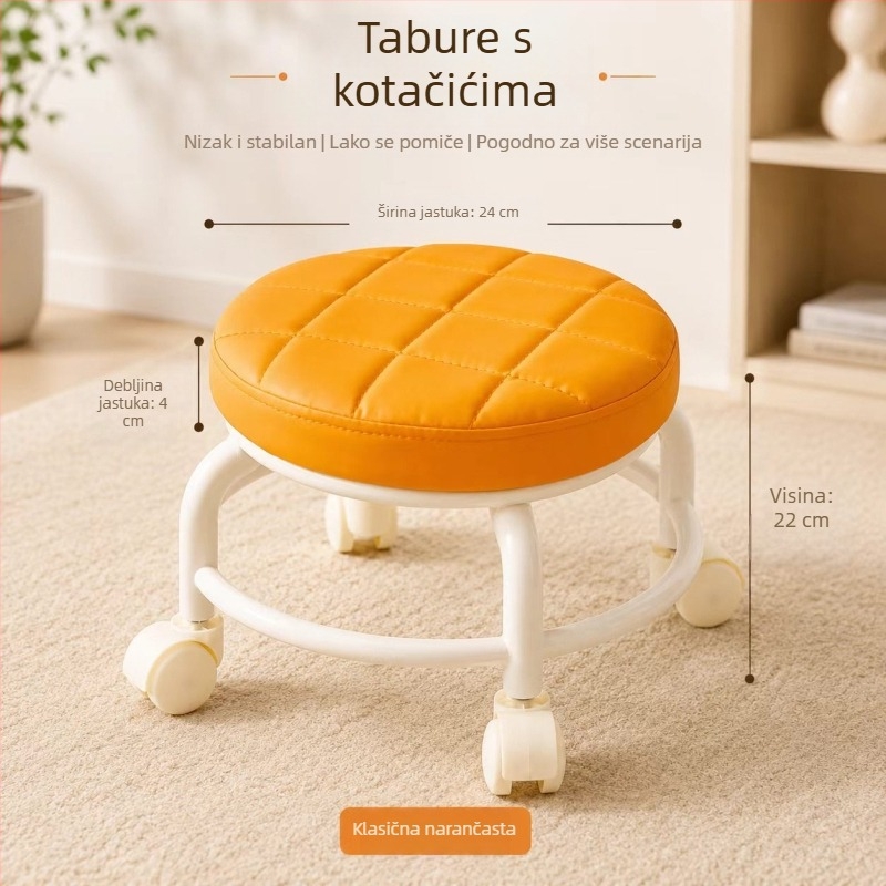 Tabure za pohranu u obliku hamburgera za dnevni boravak, elegantan kompaktni stolić za pohranu igračaka i grickica, kreativni višenamjenski niski tabure