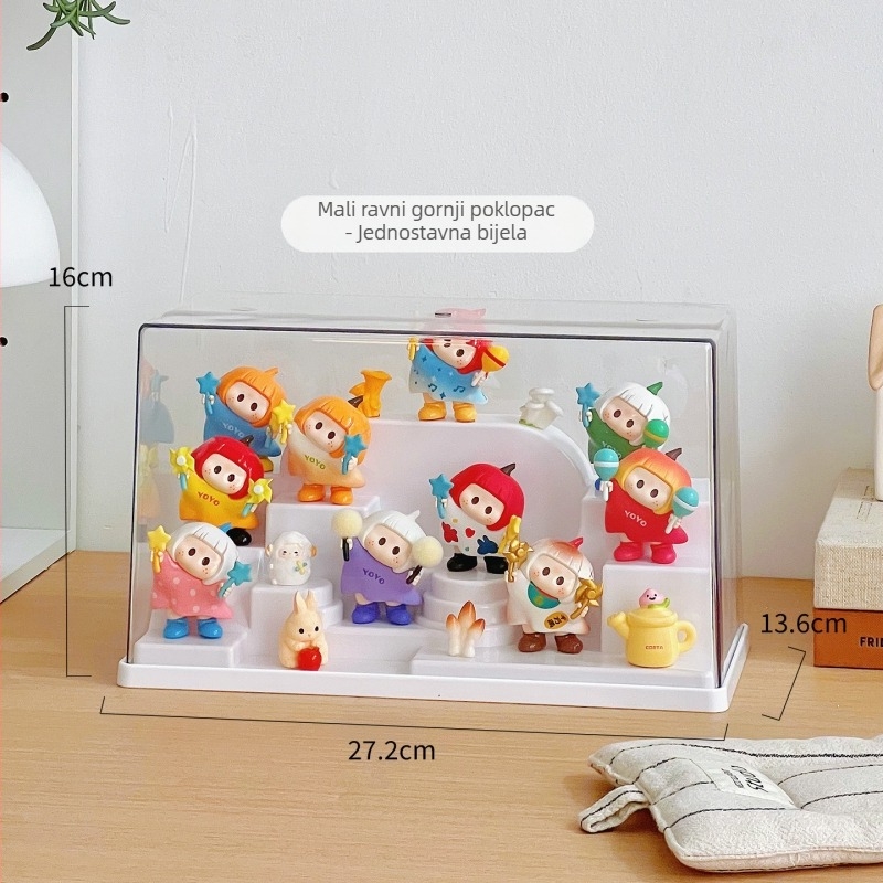 Ring Prozirna kutija za prikaz blind box s poklopcem, slagane ljestvicu za figure