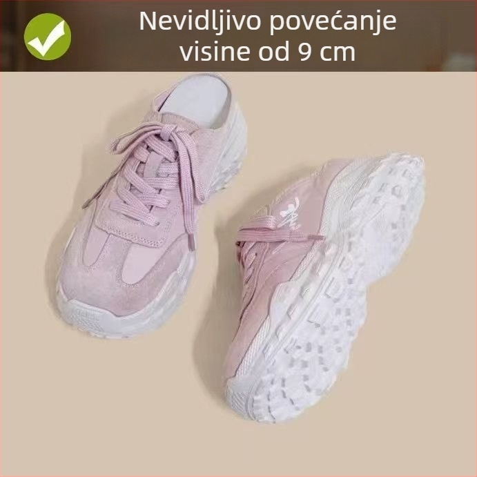 Ženske tenisice za povećanje visine od 9 cm, s debelim potplatom, bijele casual tenisice za jesen 2026