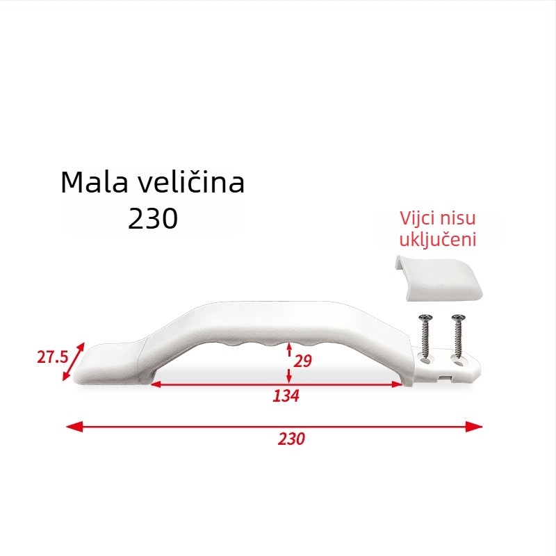 Nylon ručica za vrata ormarića za RV, LS522-285, 230 mm (mala) / 285 mm (velika) – moderni minimalistički stil