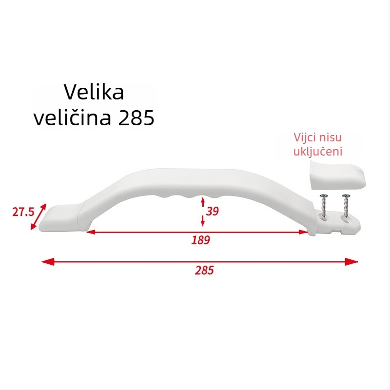 Nylon ručica za vrata ormarića za RV, LS522-285, 230 mm (mala) / 285 mm (velika) – moderni minimalistički stil