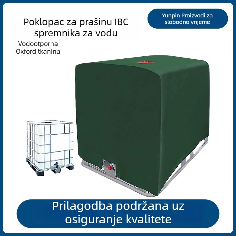 Poklopac za IBC vodeni spremnik 1000 L, tkanina Oxford 210D, vodootporan i otporan na prašinu, za vanjsku upotrebu
