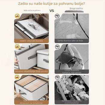 Sklopiva platnena kutija za odlaganje odjeće – organizator za donje rublje i čarape
