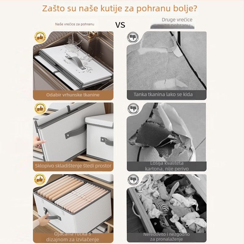 Sklopiva platnena kutija za odlaganje odjeće – organizator za donje rublje i čarape