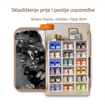 D-tip velika kutija za pohranu cipela sa bočnim otvaranjem, za dom ili hodnik – sklopiva, debeli ormarić za cipele