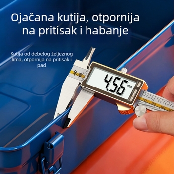 Metalna kutija za alat s preklopnim poklopcem, velika kapaciteta, višenamjensko skladištenje