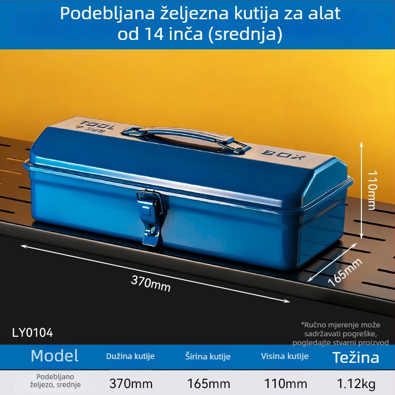 Metalna kutija za alat s preklopnim poklopcem, velika kapaciteta, višenamjensko skladištenje