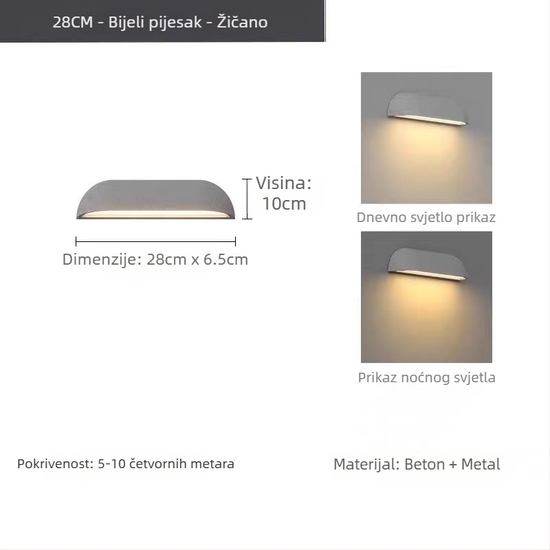 Moderna minimalistička unutarnja dekorativna zidna svjetiljka za dnevni boravak, pozadje TV-a, spavaću sobu, noćni ormarić, stubište i balkon