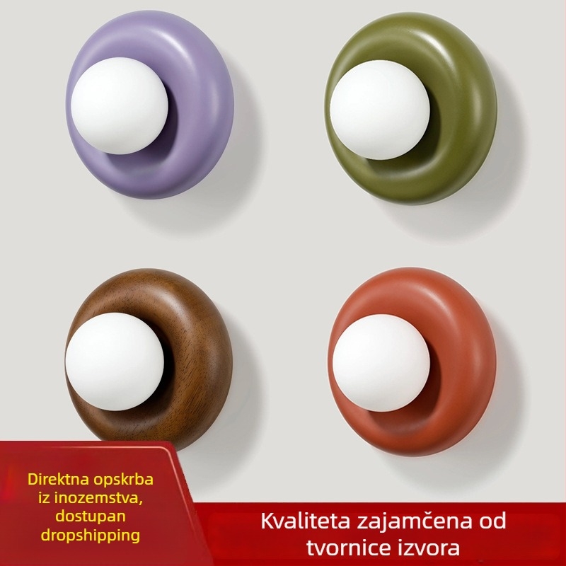 Pastoralni stil drvena zidna lampa s ukrasnim drvom, vintage krem završna obrada, pogodno za hodnik, dnevni boravak, spavaću sobu i predsoblje – ambijentalno svjetlo