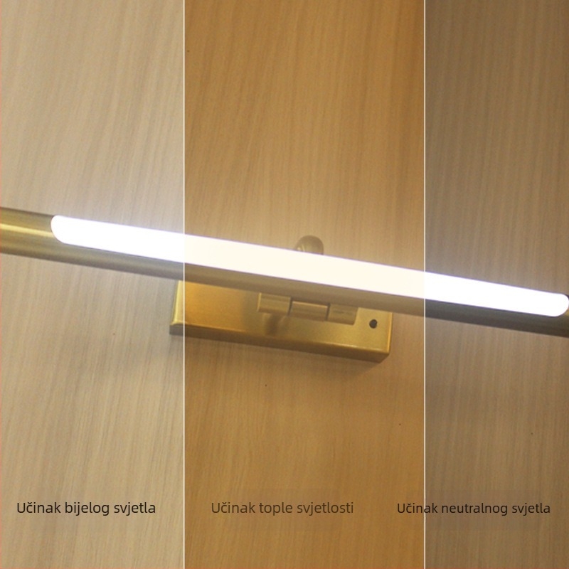 LED svjetlo ispred ogledala – moderno minimalističko zidno svjetlo za spavaću sobu, dnevni boravak i hodnik; punjivo i prilagodljiva jačina.