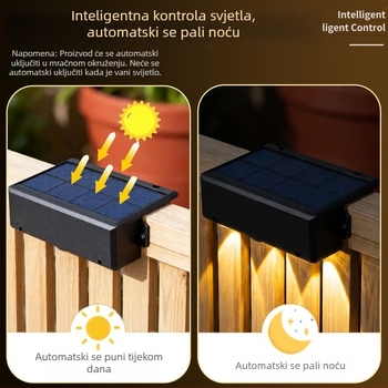 Solarnu vodootpornu zidnu svjetiljku za dvorište, vrt, balkon – dekorativna ambijentalna svjetiljka