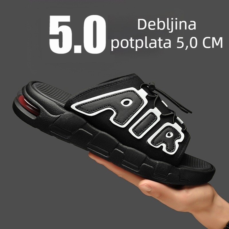 Muške ljetne slide sandale s modernim izgledom, protukliznom sole, debelim potplatom za povećanje visine, za sport na otvorenom