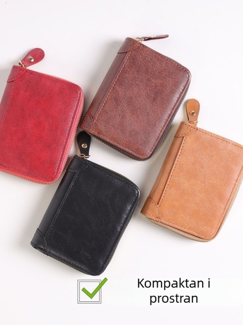 Novi stil minimalistički držač kartica sa zatvaračem, jednofarban, lagan luksuz, moderan, lagan, unisex, velik kapacitet