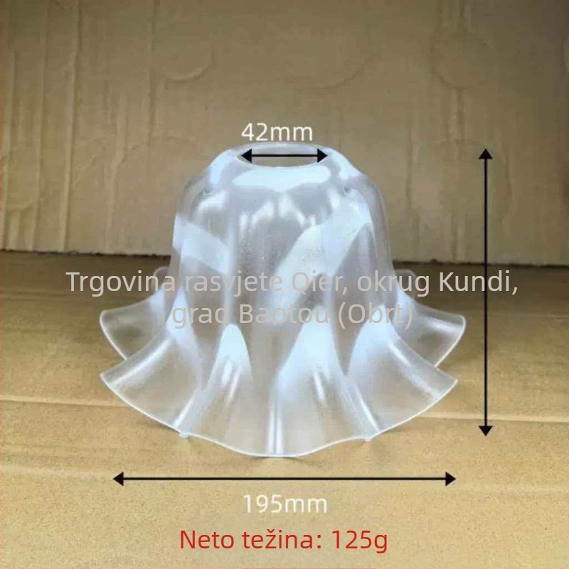 Bijeli plastični abažur u obliku konvalije, proziran kućište, za E27