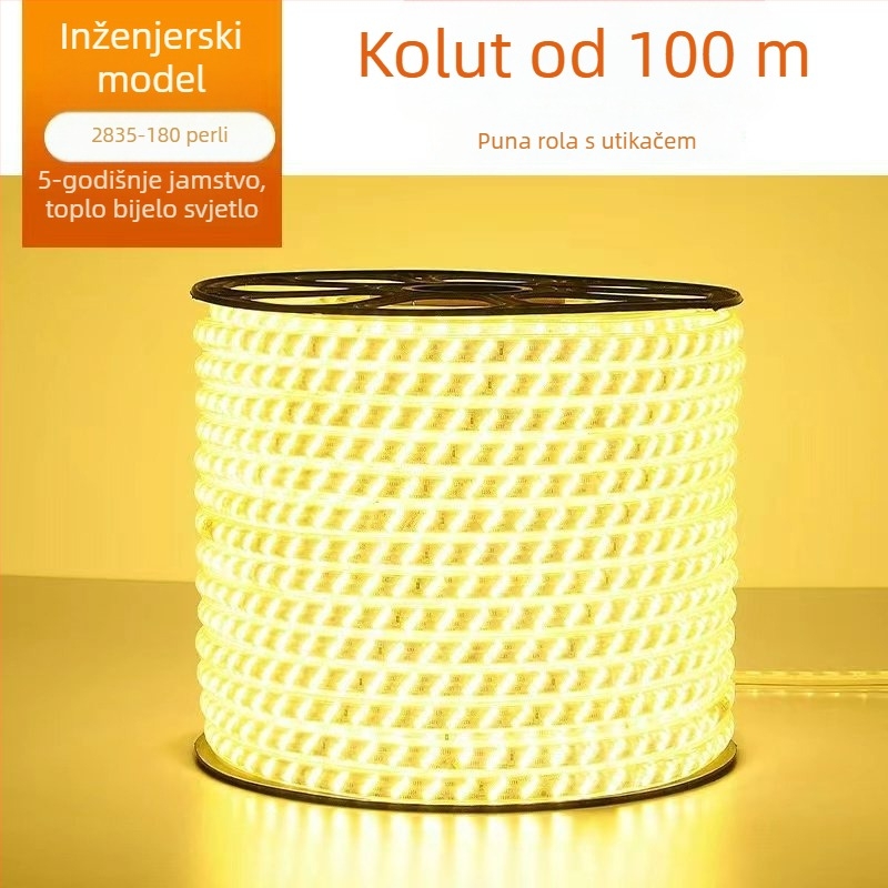 110V LED traka 5730 za strop dnevne sobe, vodootporna za vanjsku upotrebu, 180 LED dioda