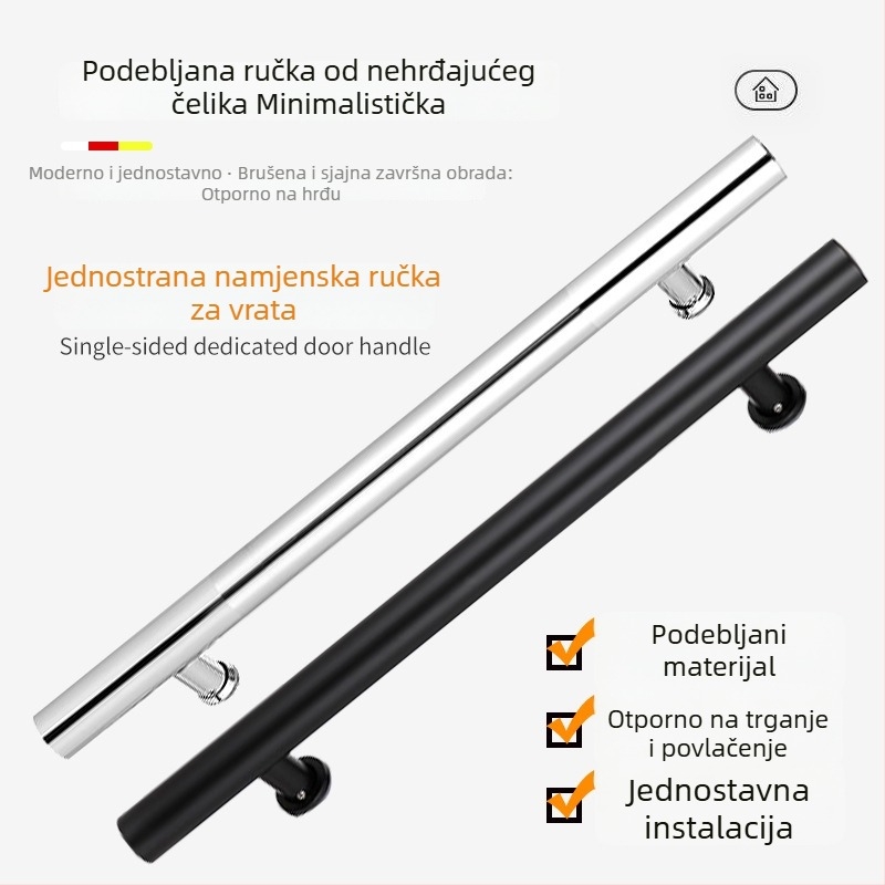 Nehrđajući čelična ručka za vrata od stakla, jednostrani montažni, velika ručka za vrata od stakla, drva i aluminija