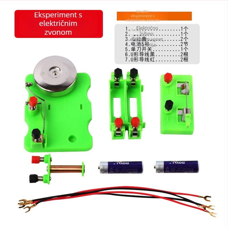 Set modela elektromagneta i elektromagnetskog releja sa zvoncem za DC eksperiment, nastava u osnovnoj i srednjoj školi