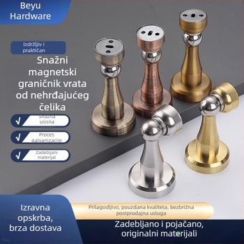 Stoper za vrata od nehrđajućeg čelika, snažan magnetski držač, zidni montaža, tiho, zaštita od sudara, za kuću i spavaću sobu