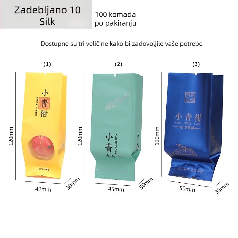 Pu'er čaj s korom mandarine, vrećica s prozirnim prozorom, pojedinačno pakiranje, aluminijska mjehurić vrećica, 15 g