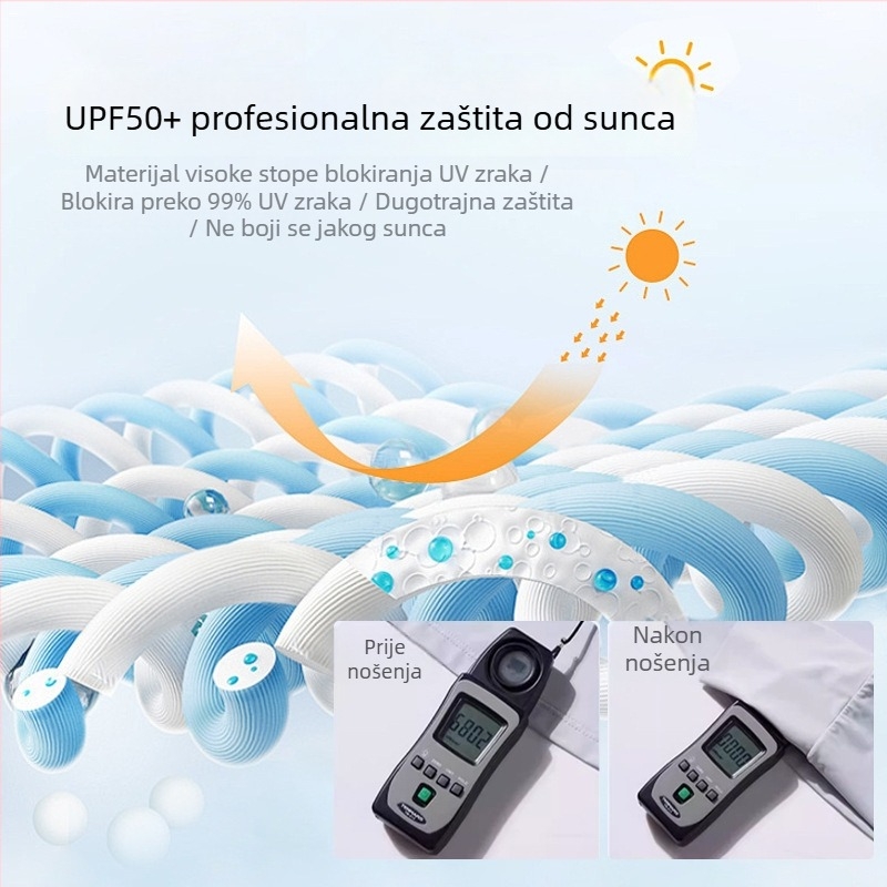 Muška tanka majica s dugačkim rukavima i UV zaštitom, brzo sušenje, plus veličina, opušten kroj