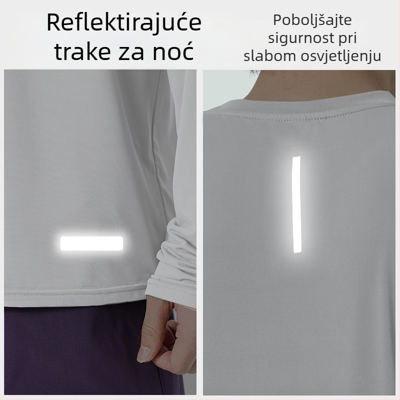 Muška tanka majica s dugačkim rukavima i UV zaštitom, brzo sušenje, plus veličina, opušten kroj