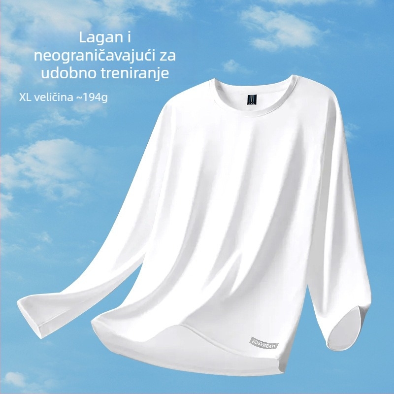 Muška tanka majica s dugačkim rukavima i UV zaštitom, brzo sušenje, plus veličina, opušten kroj