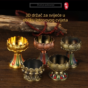 Lotus svijećnjak, metalni držač lampe, kućni dekor, dar za buddhističke obrede