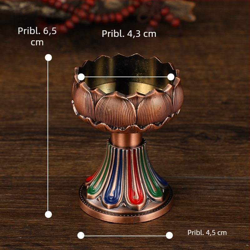 Lotus svijećnjak, metalni držač lampe, kućni dekor, dar za buddhističke obrede