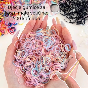Crna gumica za kosu, za djecu i odrasle, s korejskim stilom, visoke elastičnosti, nježna prema kosi