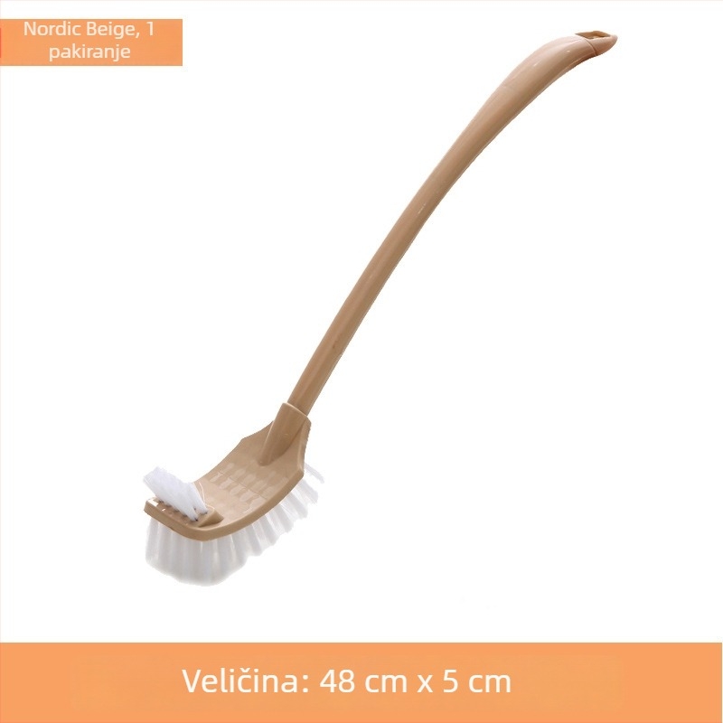 Dvostrana debela duga četka za WC s dugim držalom, za teško dostupne kutove i zakrivljene šupljine, čišćenje kupaonice