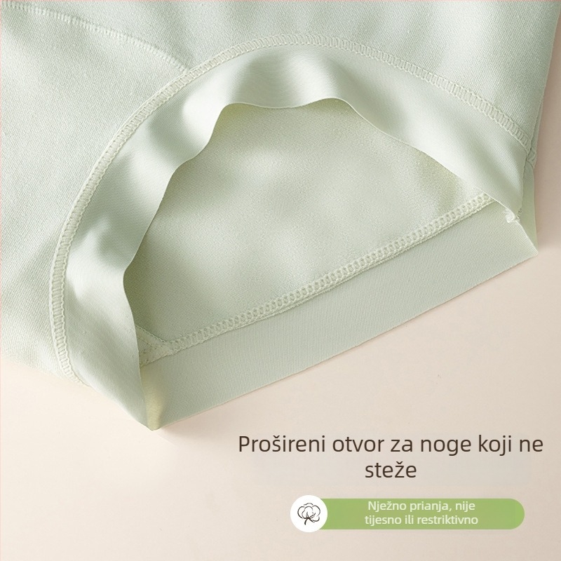 Ženske pamučne gaćice sa srednjim pojasom, prozračne i antibakterijske, s 7A pamukom.