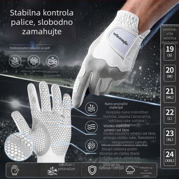 Muške univerzalne golf rukavice s protukliznim silikonom, prozračna nano tkanina