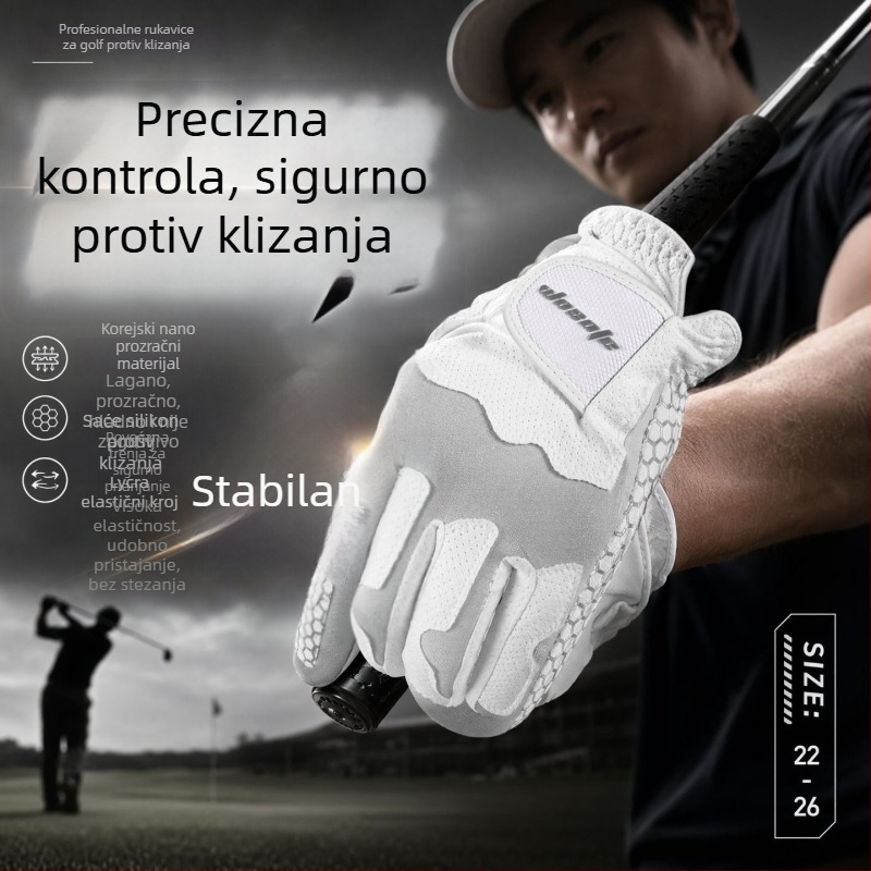 Muške univerzalne golf rukavice s protukliznim silikonom, prozračna nano tkanina