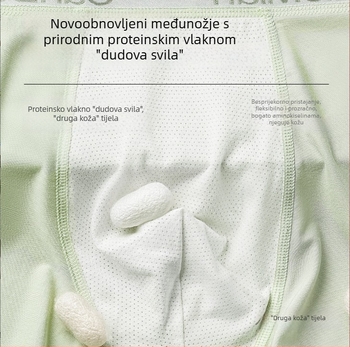 Muške bokserice od Lenzing Modal — prozračne, antibakterijske, brzo se suše, s Mulberry Silk podstavom u području prepona, udobnost tijekom cijele godine