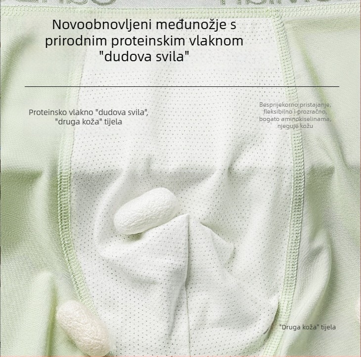 Muške bokserice od Lenzing Modal — prozračne, antibakterijske, brzo se suše, s Mulberry Silk podstavom u području prepona, udobnost tijekom cijele godine